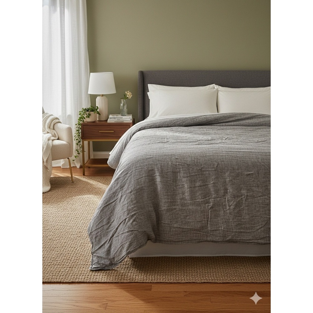 Kenneth Cole Grey‎ Duvet California king Linen &Cotton 105 * 93